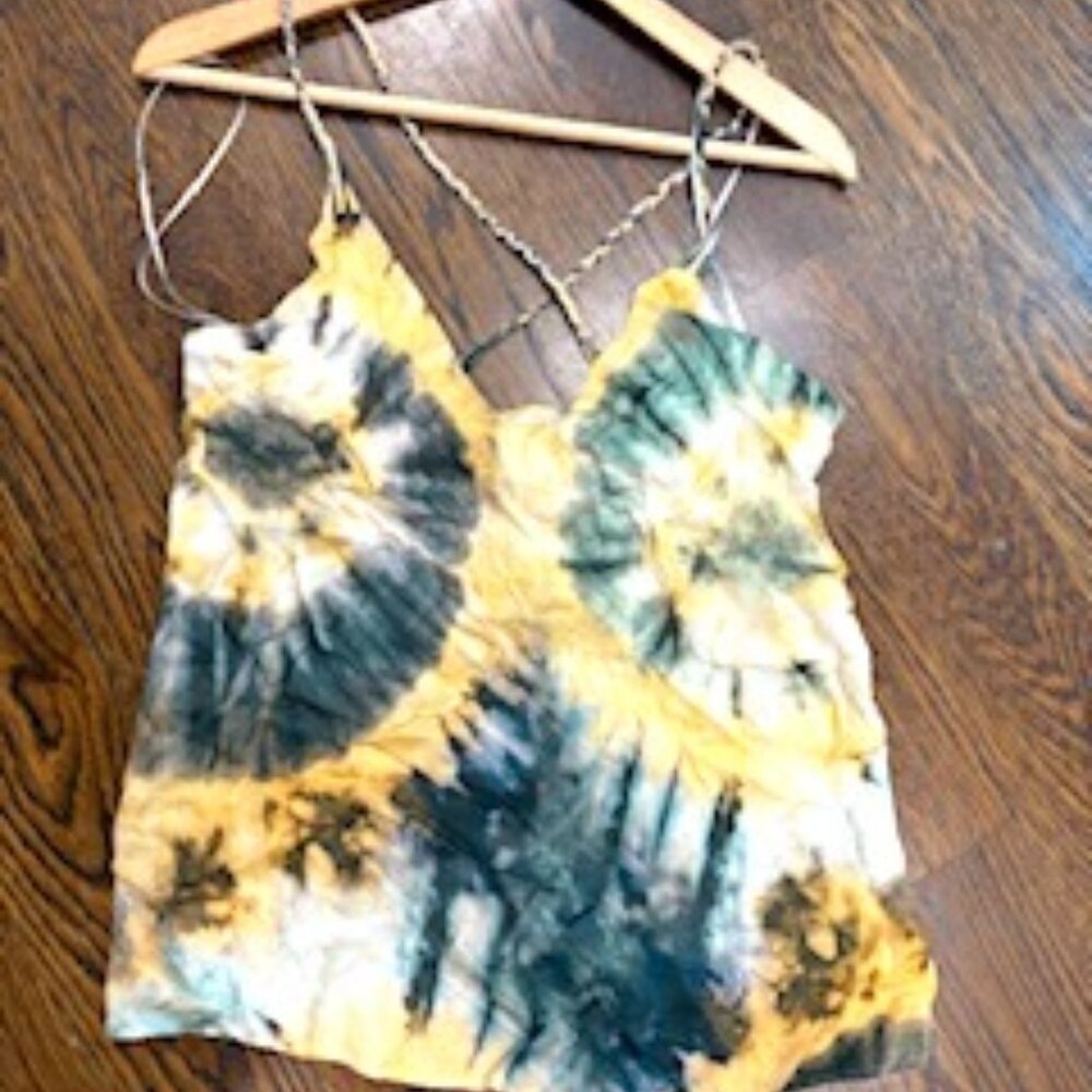Clearout: EUC Zara viscose crossed back braded top sz S